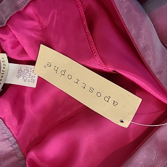 NWOT Apostrophe grey/fuschia full length skirt - Picture 8 of 8